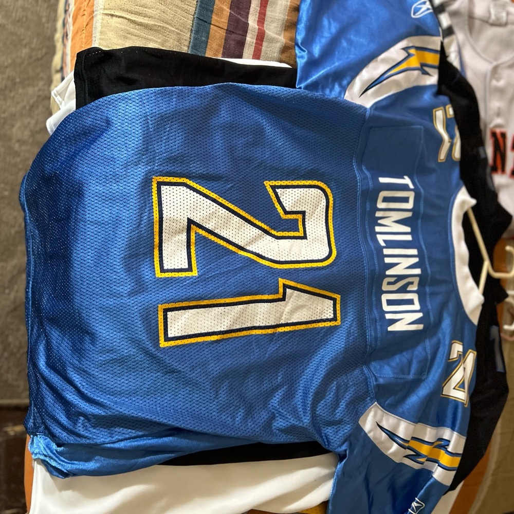 Reebok Blue and White Men's Jersey